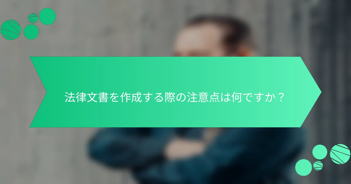 法律文書を作成する際の注意点は何ですか？