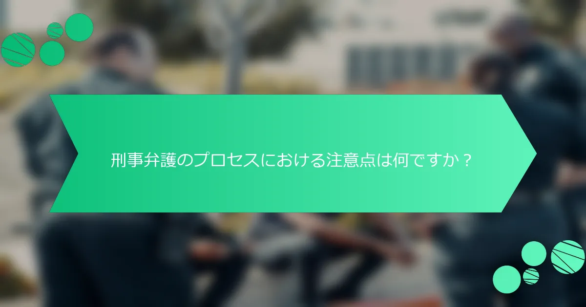 刑事弁護のプロセスにおける注意点は何ですか？