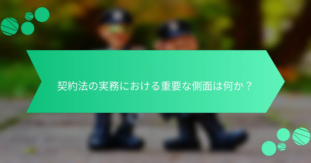契約法の実務における重要な側面は何か？