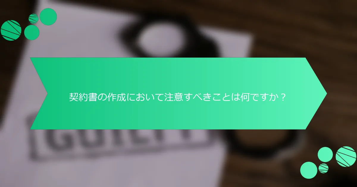 契約書の作成において注意すべきことは何ですか？