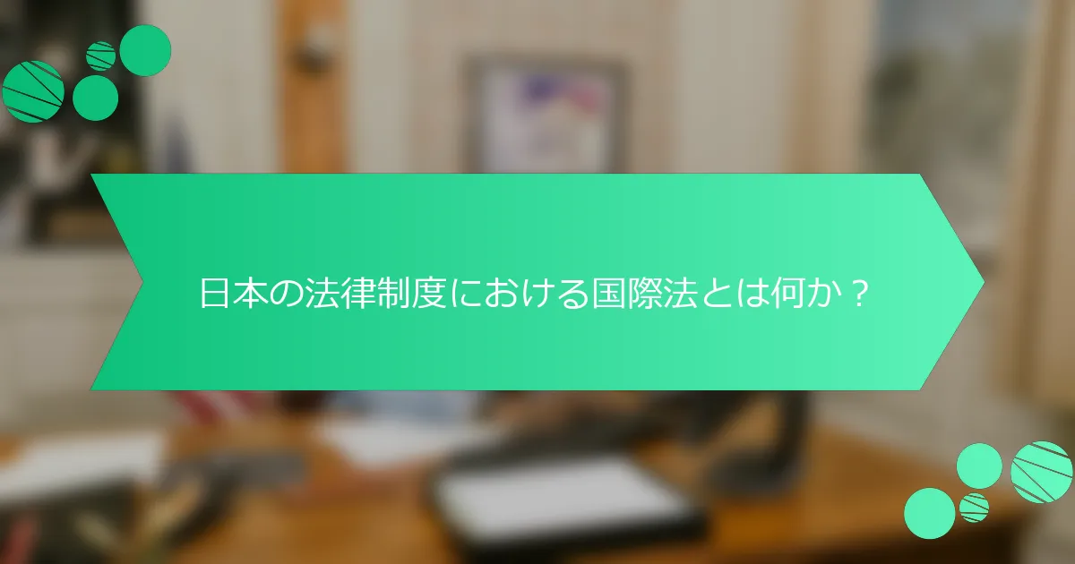 日本の法律制度における国際法とは何か？