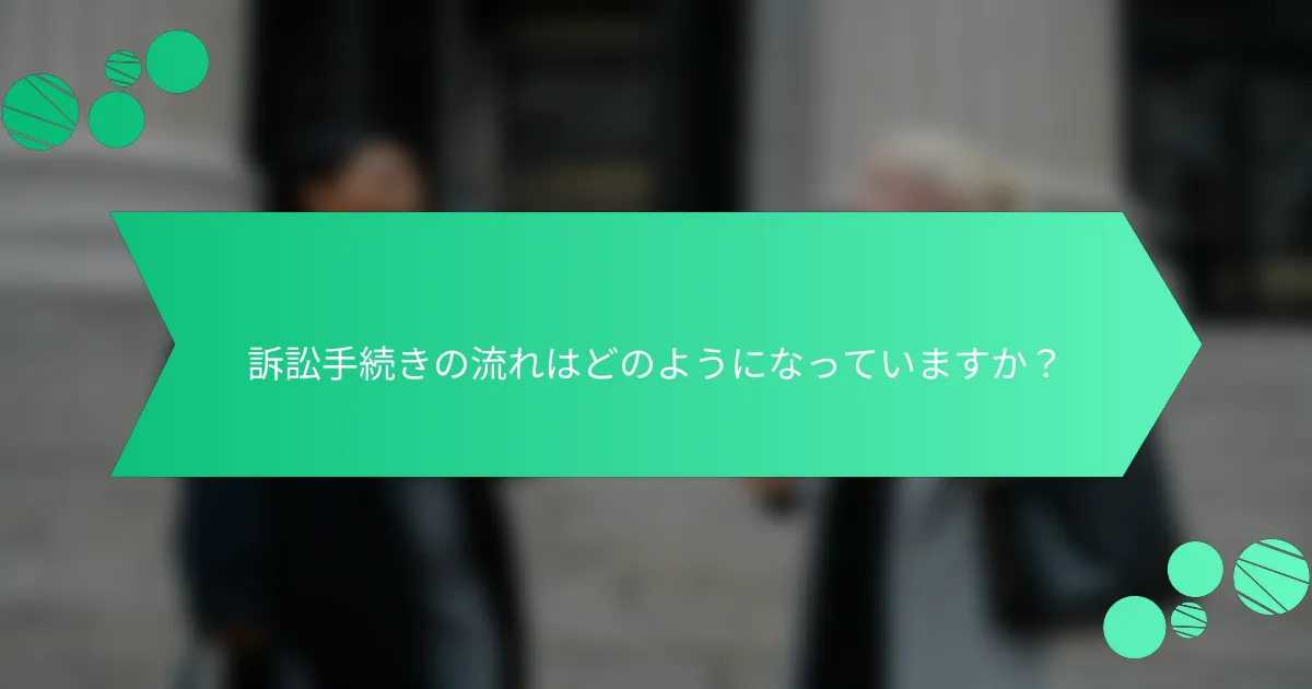 訴訟手続きの流れはどのようになっていますか？